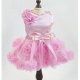 Pet Clothes Dog Spring Summer Thin Dress Rose Dress  Size: S(Pink)