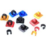 10 PCS Mountain Road Bicycle Hose Line Guide Adhesive Wire Seat Frame Cable Fixing C Buckle  Style: Aluminum Alloy Buckle(Blue)