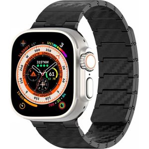 Voor Apple Watch Ultra 49 mm koolstofvezel magnetische lus horlogeband