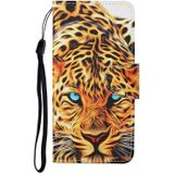 For Samsung Galaxy A52 5G / 4G Colored Drawing Pattern Horizontal Flip Leather Case with Holder & Card Slots & Wallet & Lanyard(Yellow Leopard)