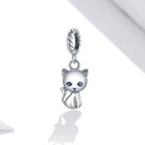 S925 Sterling Silver Cute Cat Pendant DIY Bracelet Necklace Accessories