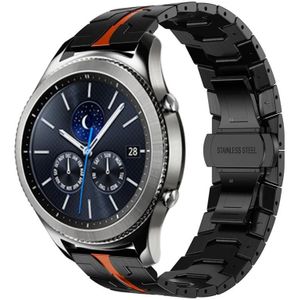 Voor Samsung Gear S3 Classic Armor roestvrijstalen metalen horlogeband (zwart + rood)