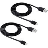2 PCS HAWEEL 1m High Speed 8 pin to USB Sync and Charging Cable Kit  For iPhone 11 / iPhone XR / iPhone XS MAX / iPhone X & XS / iPhone 8 & 8 Plus / iPhone 7 & 7 Plus / iPhone 6 & 6s & 6 Plus & 6s Plus / iPad(Black)