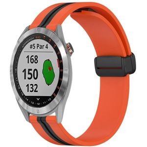 Voor Garmin Approach S40 20 mm opvouwbare magnetische sluiting siliconen horlogeband (oranje + zwart)