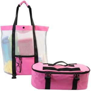 STSNB-001 Outdoor Leisure 2 in 1 Detachable Beach Storage Bag Insulation Bag(Pink)