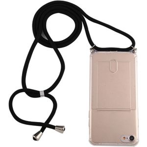 Voor iPhone 6s / 6 Transparante TPU beschermhoes met Lanyard & Card Slot(Transparant)