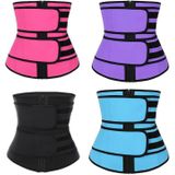 Women Rubber Neoprene Body Sculpting Zipper Double Waist Belt Body Shaping Waistband  Size:XXXL(Purple)