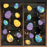 3 Packs Pasen Egg Cartoon Glass Window Decoratie Muursticker  Specificatie: Rainbow