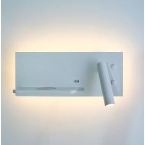 Wireless Wall Lamp USB 5V Charger Wall Lights Hotel Headboard Reading Lighting Spot Luminaire Lamp(Matt White)