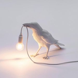 E12 LED Lucky Bird Wall Lamp Tafellamp voor slaapkamer  Stijl:Staande Tafellamp  plug:UK plug(wit)