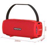 HOPESTAR H24 Pro TWS Portable Outdoor Waterproof Woven Textured Bluetooth Speaker with Rhythm Light  Support Hands-free Call & U Disk & TF Card & 3.5mm AUX & FM (Red)