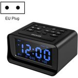 LED digitale slaapkamer wekker met USB opladen poort klok radio temperatuur elektronische platformklok  specificatie: EU-plug