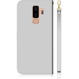 For Galaxy S9+ Imitated Mirror Surface Horizontal Flip Leather Case with Holder & Card Slots & Wallet & Lanyard(Silver)