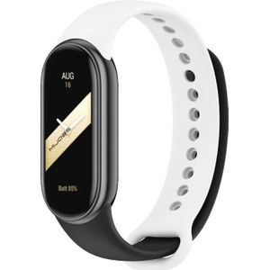 Voor Xiaomi Mi Band 8 Mijobs tweekleurige siliconen horlogeband (zwart + wit)