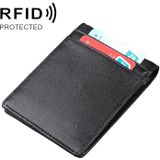 9037 Antimagnetic RFID Crazy Horse Texture Leather Wallet Billfold for Men and Women (Black)