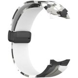 Voor Samsung Galaxy Watch5 / 5 Pro / Watch 4 / 4 klassieke magnetische sluiting camouflage siliconen horlogeband (camouflage wit)