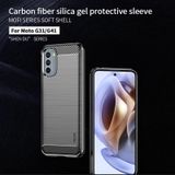 For Motorola Moto G31/G41 MOFI Gentleness Series Brushed Texture Carbon Fiber TPU Phone Case(Black)