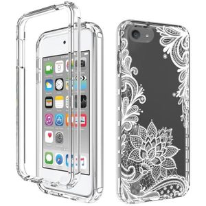 PC+TPU Transparent Painted Phone Case For iPod Touch 6(White Flower)