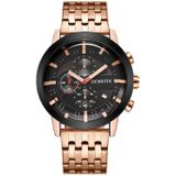 OCHSTIN 7248 mode stalen band multifunctioneel quartz herenhorloge (rosé goud zwart)