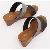 Dames sandalen en slippers modieuze buitenkleding platform hoge hakken  maat: 39 (zwart)