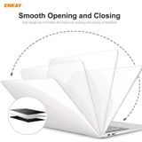 ENKAY 3 in 1 Crystal Laptop Beschermhoes + EU-versie TPU-toetsenbordfilm + antistofpluggen Set voor MacBook Air 13 3 inch A2179 & A2337 (2020)(Grijs)