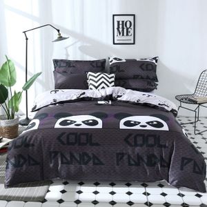 4 PCS/Set Bedding Set Happy Family Pattern Duvet Cover Flat Sheet Pillowcase Set  Size:2.2M(Panda Babe)