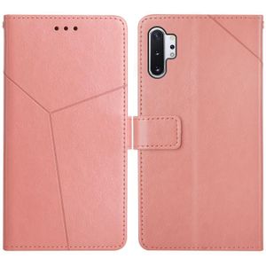 Voor Samsung Galaxy Note10 + Y Stitching Horizontale Flip Lederen Case met Houder & Card Slots & Portemonnee & Fotolijst (Rose Gold)