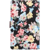 Dibase Flower Pattern Cloth Surface Horizontal Flip PC + PU Leather Case with Holder & Card Slots & Sleep / Wake-up Function For Galaxy Tab A 8.0 inch (2019) / T290 / T295(Black)