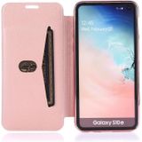 For Samsung Galaxy S10e Bronzing Plating PU + TPU Horizontal Flip Leather Case with Holder & Card Slot(Pink White)