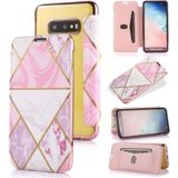 For Samsung Galaxy S10e Bronzing Plating PU + TPU Horizontal Flip Leather Case with Holder & Card Slot(Pink White)