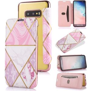 For Samsung Galaxy S10e Bronzing Plating PU + TPU Horizontal Flip Leather Case with Holder & Card Slot(Pink White)