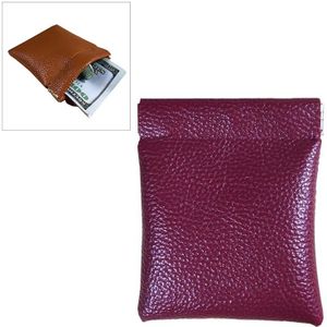 Fashion Solid Color PU Leather Coin Purse Women Men Small Mini Short Wallet Money Bags(Red)