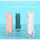 DS208 Folding Multifunctional USB Flashlight Fan Portable Aromatherapy Mosquito Repellent Mini Handheld Fan(Pink)