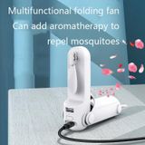 DS208 Folding Multifunctional USB Flashlight Fan Portable Aromatherapy Mosquito Repellent Mini Handheld Fan(Pink)