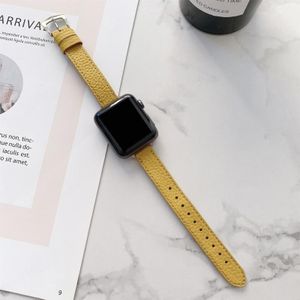 Litchi Texture Afslanken Strap horlogeband voor Apple Watch Series 7 41mm / 6 & SE & 5 & 4 40mm / 3 & 2 & 1 38mm
