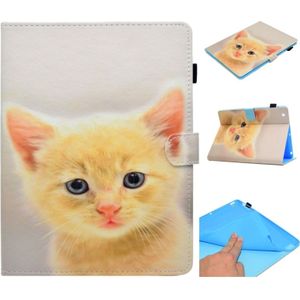 For iPad 2 / 3 / 4 Painted Horizontal Flat Leather Case with Sleep Function & Card Slot & Buckle Anti-skid Strip & Bracket & Wallet(Cute Cat)