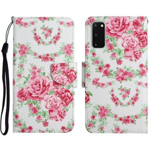 Voor Samsung Galaxy S20 Fe Geschilderd Patroon Horizontale Flip Lederen Case met Houder & Card Slot & Portemonnee (Rose Flower)
