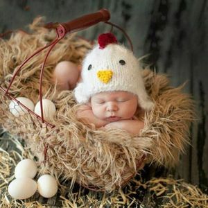 Chick Pattern Hand-knitted Wool Cap ChildrenPhotography Cap(Grayish white )