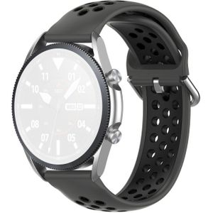 For Galaxy Watch 3 45mm Silicone Sports Two-tone Strap  Size: 22mm(Coal Black)