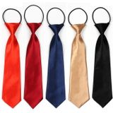 10 PCS Solid Color Casual Rubber Band Lazy Tie for Children(Silver)