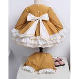 Sweet And Cute Two-piece Princess Dress (Color:Yellow Size:130)