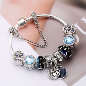 18cm Fashion Ethnic Style Boho Blue Sky Star Moon Bead Bracelets