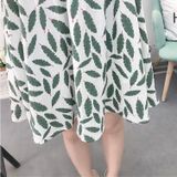 Women Strapless Short-sleeved Forest Dress (Color:3 Size:M)
