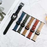 Big Head Buckle Leather Replacement Watchbands For Apple Watch Series 6 & SE & 5 & 4 44mm / 3 & 2 & 1 42mm(Brown)