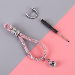 Car Diamond Metal + Plastic Keychain (Pink)