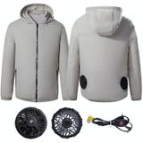 Outdoor Cooling Sun Protection Work Clothes with Fan  Size:XL(Gray)