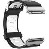 Voor Fitbit Ionic Two-tone Siliconen Vervangende Polsband met Buckle & Connector(Roze + Geel)