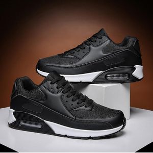 Heren sportschoenen lente paar luchtkussen sneakers casual schoenen  maat: 43 (zwart en wit)