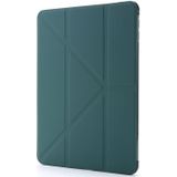 For iPad Mini (2019) Airbag Deformation Horizontal Flip Leather Case with Holder & Pen Holder(Dark Green)