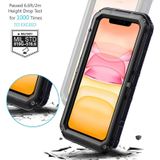 For iPhone 11 Dustproof Shockproof Waterproof Silicone + Metal Protective Case(Black)